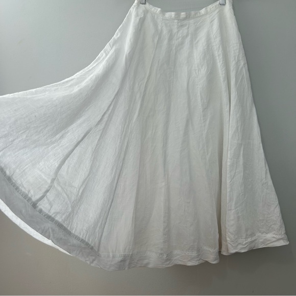 J. Jill Classic White Linen A-Line Skirt XS - Picture 3 of 12